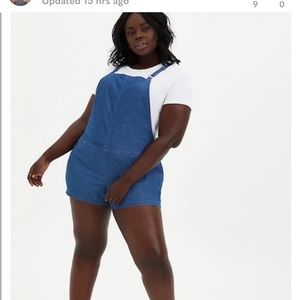 Blue Stretch Linen Shortall